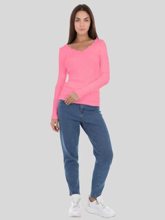 Foto 2 | Foto 2 | Suéter para Mujer Cuello V Canalé Rosa