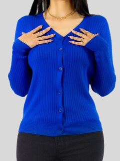 Foto 5 | Foto 5 | Suéter Para Mujer De Manga Larga Con Botones A Juego Sweater Dama De Punto Abrigo Suéteres Suet-1043 Azul Rey Jersey Ligero