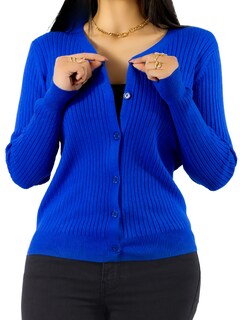 Foto 1 | Foto 1 | Suéter Para Mujer De Manga Larga Con Botones A Juego Sweater Dama De Punto Abrigo Suéteres Suet-1043 Azul Rey Jersey Ligero