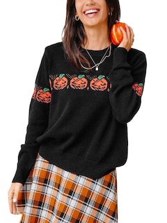 Foto 1 | Foto 1 | Jersey Cupshe De Manga Larga Para Halloween Con Forma De Calabaza M, Para Mujer - Venta Internacional.