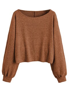 Foto 1 | Foto 1 | Jersey Corto Sweatyrocks, Casual, Cuello Redondo, Punto Acanalado, Marrón - Venta Internacional.