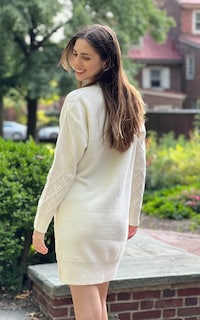 Foto 3 | Foto 3 | Vestido Tipo Suéter Angashion 2024 Otoño-invierno Para Mujer, Color Beige - Venta Internacional.