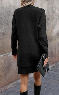 Foto 3 | Foto 3 | Vestido Tipo Suéter Angashion 2025 Otoño-invierno Para Mujer, Color Negro - Venta Internacional.