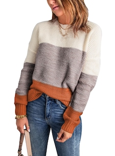 Foto 1 | Foto 1 | Jersey Dokotoo Para Mujer Con Bloques De Color Amarillo A Rayas Para Invierno - Venta Internacional.