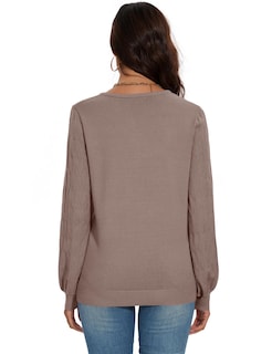Foto 4 | Foto 4 | Vestido Tipo Suéter Lomon Para Mujer, Cuello En V, Manga Larga, Marrón - Venta Internacional.