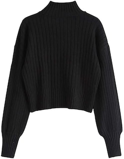 Foto 1 | Foto 1 | Jersey Zaful Para Mujer, Cuello Redondo, Manga Larga, Punto Acanalado - Venta Internacional.