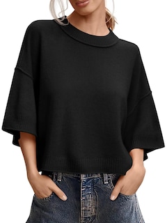 Foto 1 | Foto 1 | Jersey De Manga Corta Saodimallsu Para Mujer, Verano, Negro - Venta Internacional.
