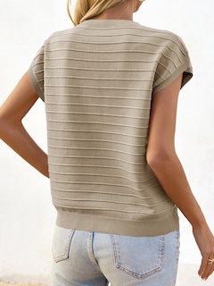 Foto 5 | Foto 5 | Summer Tops Saodimallsu Suéter De Punto Con Manga Corta Para Mujer, Color Caqui - Venta Internacional.