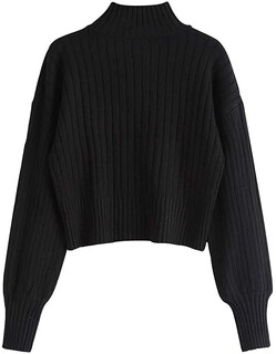 Foto 1 | Foto 1 | Jersey Zaful Para Mujer, Cuello Redondo, Manga Larga, Punto Acanalado - Venta Internacional.