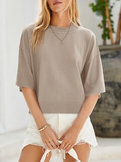Foto 3 | Foto 3 | Jersey Saodimallsu De Manga Corta Para Mujer, De Gran Tamaño, Color Caqui - Venta Internacional.