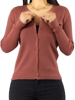 Suéter Para Mujer De Manga Larga Con Botones A Juego Sweater Dama De Punto Abrigo Suéteres Suet-1043 Coral Oscuro Jersey Ligero