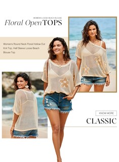 Foto 5 | Foto 5 | Jersey Dokotoo para Mujer Estampado Floral Ganchillo Blanco - Venta Internacional