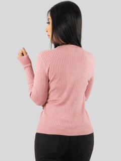 Foto 3 | Foto 3 | Suéter Para Mujer De Manga Larga Con Botones A Juego Sweater Dama De Punto Abrigo Suéteres Suet-1043 Rosa Claro Jersey Ligero