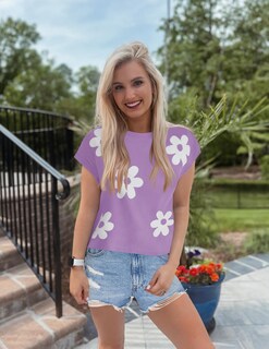 Foto 6 | Foto 6 | Sueter Zesica para Mujer Manga Corta Morado - Venta Internacional