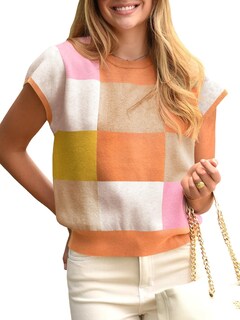 Foto 1 | Foto 1 | Jersey Saodimallsu De Manga Corta Para Mujer, Color Block - Venta Internacional.