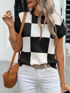 Foto 4 | Foto 4 | Jersey Saodimallsu De Manga Corta Para Mujer, Color Block - Venta Internacional.