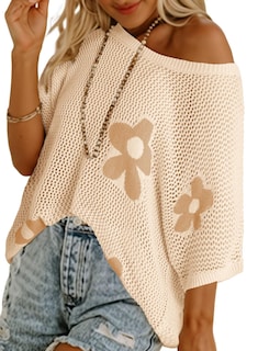 Foto 1 | Foto 1 | Jersey Dokotoo Para Mujer, Estampado Floral, De Ganchillo, Holgado, Para Mujer - Venta Internacional.