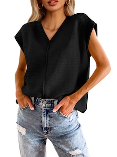 Foto 1 | Foto 1 | Suéter Saodimallsu De Verano Con Manga Corta Y Cuello En V Para Mujer - Venta Internacional.