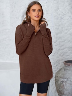 Foto 5 | Foto 5 | Jersey Prettygarden Para Mujer, Cuello En V, Punto Acanalado, Marrón - Venta Internacional.