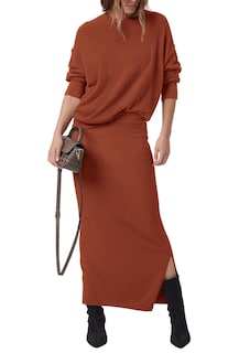 Foto 1 | Foto 1 | Outfit Prettygarden - Jersey Y Maxi Falda Para Mujer, Color Rojo Oxidado - Venta Internacional.