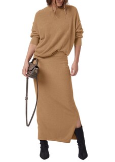 Foto 1 | Foto 1 | Outfit Prettygarden, Suéter Y Maxi Falda Para Mujer, Color Caqui, Talla Xl - Venta Internacional.