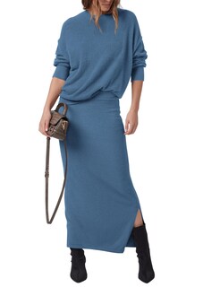 Foto 1 | Foto 1 | Outfit Prettygarden - Jersey Y Maxi Falda Para Mujer, Talla S, Color Gris Y Azul - Venta Internacional.