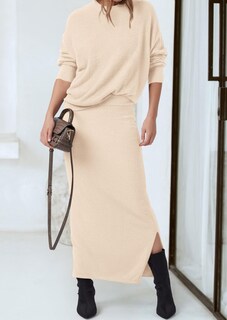Foto 4 | Foto 4 | Conjunto De Suéter De Dos Piezas Prettygarden, Falda Larga De Punto Para Mujer - Venta Internacional.