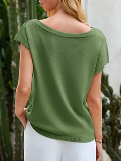 Foto 5 | Foto 5 | Jersey Saodimallsu Para Mujer Con Hombros Descubiertos, Color Verde Militar - Venta Internacional.