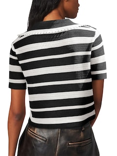 Foto 4 | Foto 4 | Jersey Saodimallsu A Rayas Recortado Para Mujer, Color Negro - Venta Internacional.