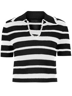 Foto 5 | Foto 5 | Jersey Saodimallsu A Rayas Recortado Para Mujer, Color Negro - Venta Internacional.