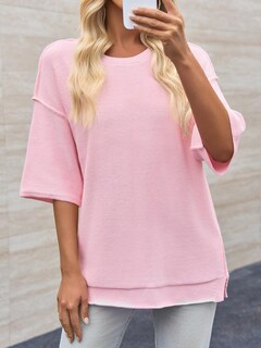 Foto 7 | Foto 7 | Jersey Cicky Bell Para Mujer, Talla Extragrande, Manga 3/4, Tejido Rosa - Venta Internacional.
