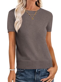 Foto 1 | Foto 1 | Jersey Anrabess Para Mujer, Mezcla De Lana, Manga Corta, Color Café Xl - Venta Internacional.