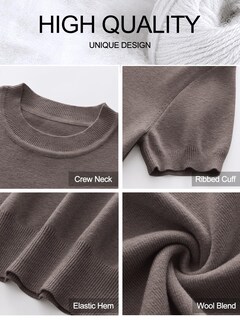 Foto 7 | Foto 7 | Jersey Anrabess Para Mujer, Mezcla De Lana, Manga Corta, Color Café Xl - Venta Internacional.