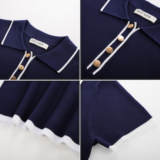 Foto 6 | Foto 6 | Jersey Tipo Polo Grace Karin 2025 Para Mujer Azul Marino Talla S - Venta Internacional.
