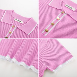 Foto 6 | Foto 6 | Suéteres De Verano Para Mujer, Polo De Punto, Rosa, Talla L - Venta Internacional.