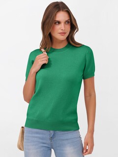 Foto 3 | Foto 3 | Jersey Anrabess Para Mujer, Mezcla De Lana, Manga Corta, Verde, Talla M - Venta Internacional.