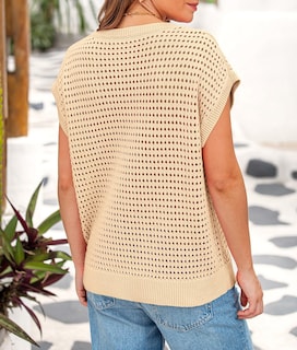 Foto 2 | Foto 2 | Top Prettygarden Con Mangas De Ganchillo Para Mujer, Primavera-verano - Venta Internacional.