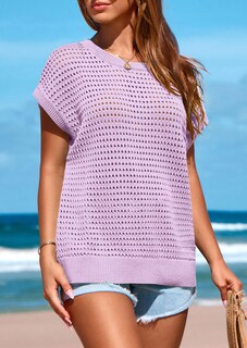 Foto 5 | Foto 5 | Top Prettygarden Para Mujer Primavera-verano 2025, Ganchillo, Color Morado - Venta Internacional.