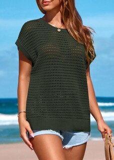 Foto 5 | Foto 5 | Top Prettygarden Con Mangas De Ganchillo Para Mujer, Primavera-verano - Venta Internacional.