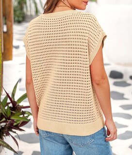 Foto 2 | Foto 2 | Top Prettygarden Con Mangas De Ganchillo Para Mujer, Primavera-verano - Venta Internacional.