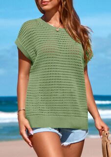 Foto 5 | Foto 5 | Top Prettygarden Con Mangas De Ganchillo Para Mujer, Primavera-verano - Venta Internacional.