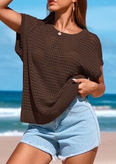 Foto 7 | Foto 7 | Top Prettygarden Con Mangas De Ganchillo Para Mujer, Primavera-verano - Venta Internacional.