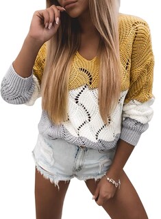 Foto 1 | Foto 1 | Suéter Dokotoo Fashion, Casual, Holgado, Invierno Y Otoño, Amarillo - Venta Internacional.