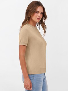 Foto 5 | Foto 5 | Jersey Anrabess Para Mujer, Manga Corta, Mezcla De Lana, Color Caqui, Talla L - Venta Internacional.