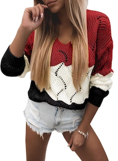 Foto 1 | Foto 1 | Suéter Dokotoo Para Mujer, Casual, Holgado, Rojo, Xl - Venta Internacional.