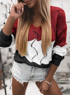 Foto 3 | Foto 3 | Suéter Dokotoo Para Mujer, Casual, Holgado, Rojo, Xl - Venta Internacional.