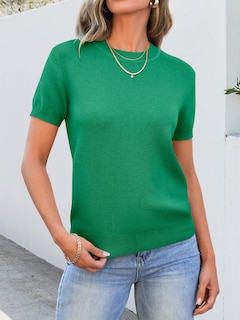 Foto 2 | Foto 2 | Jersey Anrabess Para Mujer, Mezcla De Lana, Manga Corta, Color Verde S - Venta Internacional.