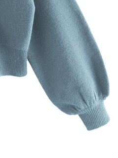 Foto 4 | Foto 4 | Jersey Corto Zaful Con Cuello En V De Manga Larga Para Mujeres - Azul - Venta Internacional.