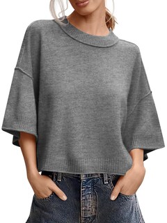 Foto 1 | Foto 1 | Jersey Saodimallsu De Manga Corta Para Mujer, Verano, Gris Oscuro - Venta Internacional.