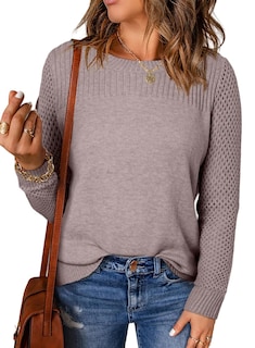 Foto 1 | Foto 1 | Jersey Evaless Para Mujer, Casual, De Otoño, Tejido A Punto, Gris Ahumado - Venta Internacional.
